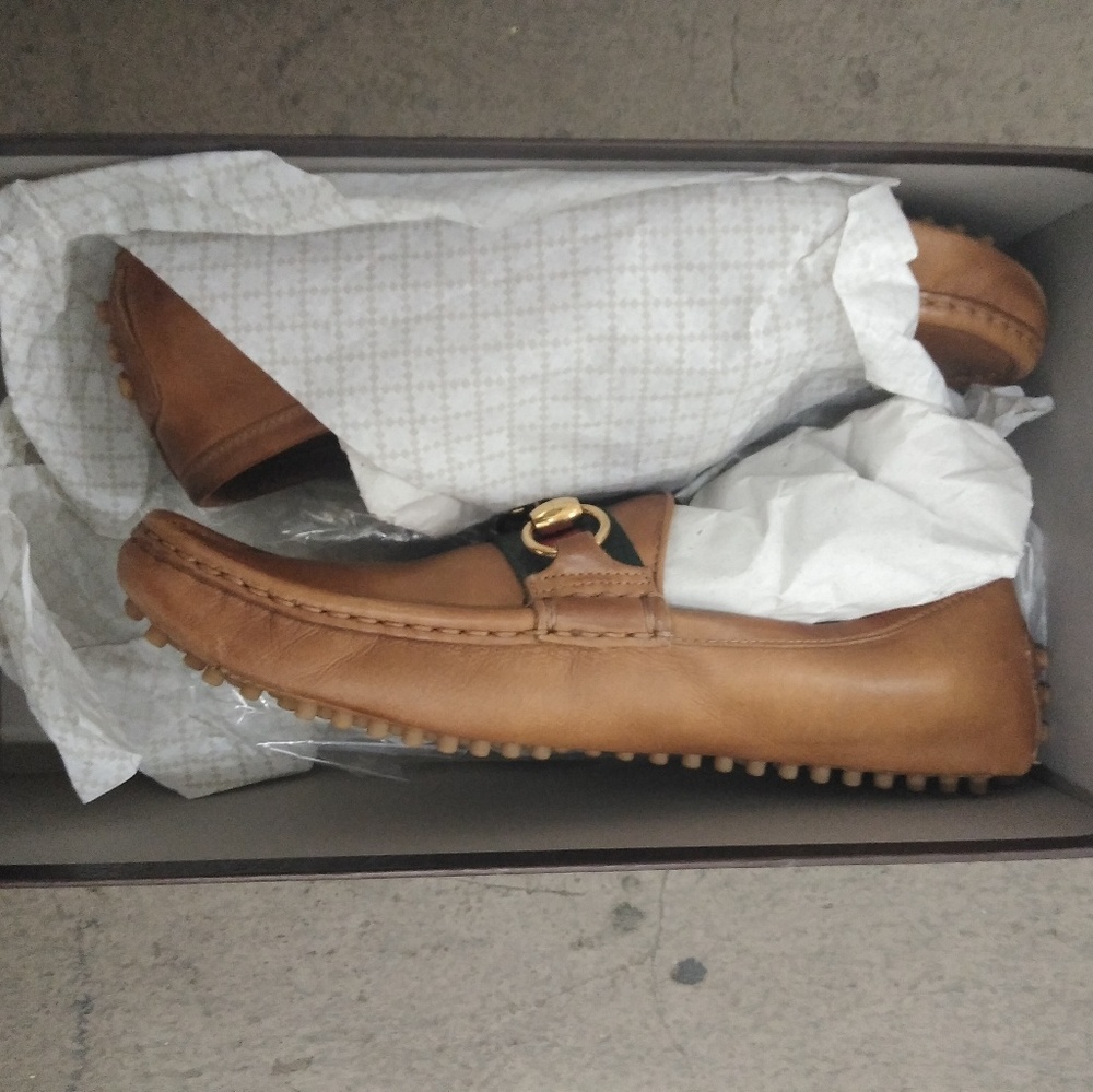 Gucci driving mocs with web